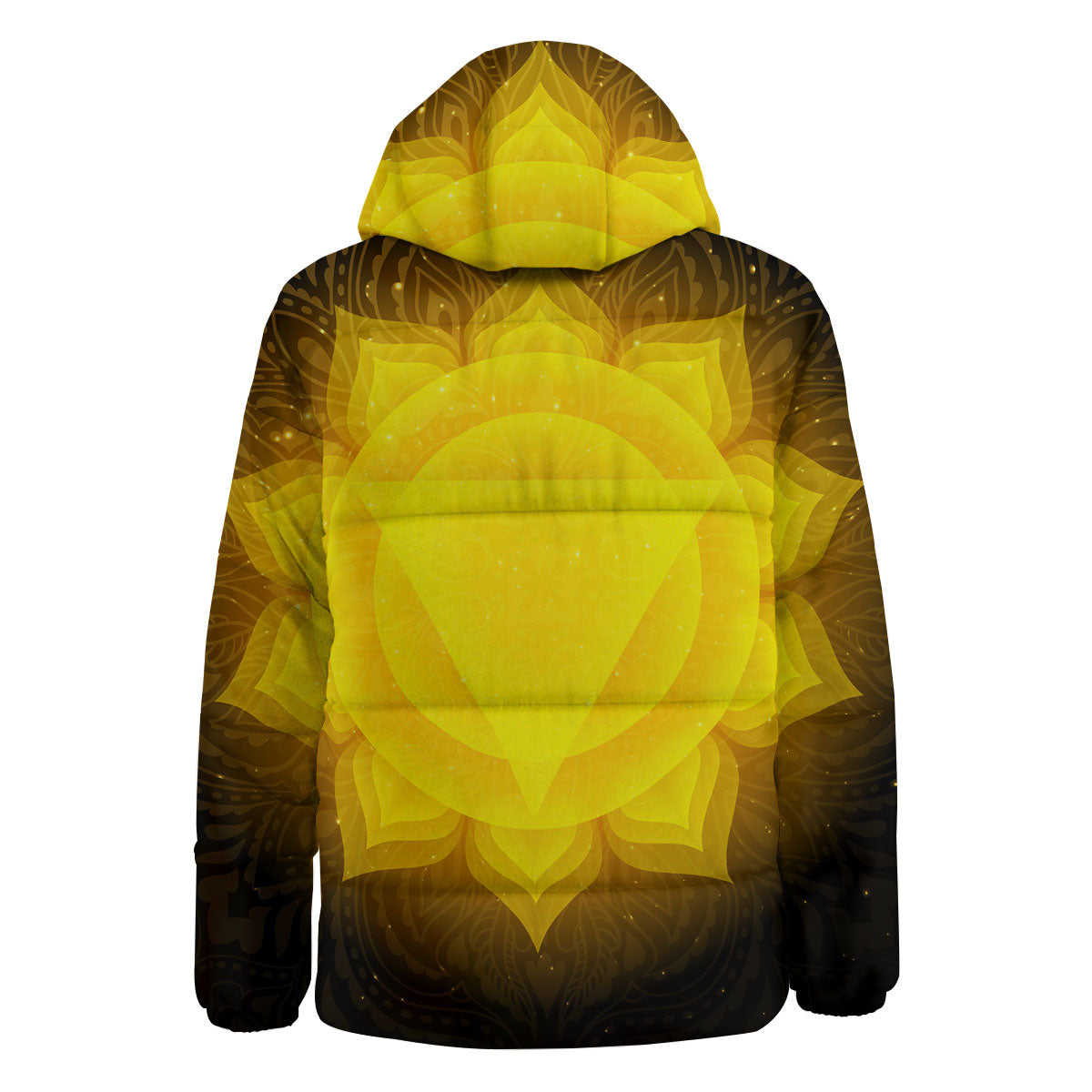 Chakra Manipura Mandala Print Down Jacket-grizzshop