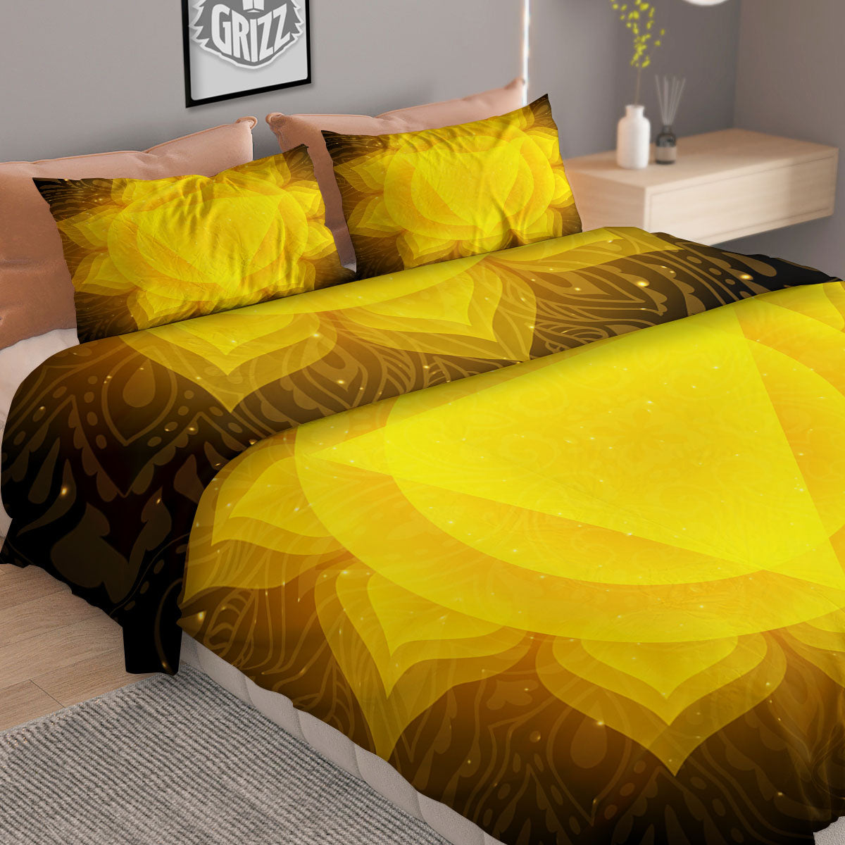 Chakra Manipura Mandala Print Duvet Cover Bedding Set