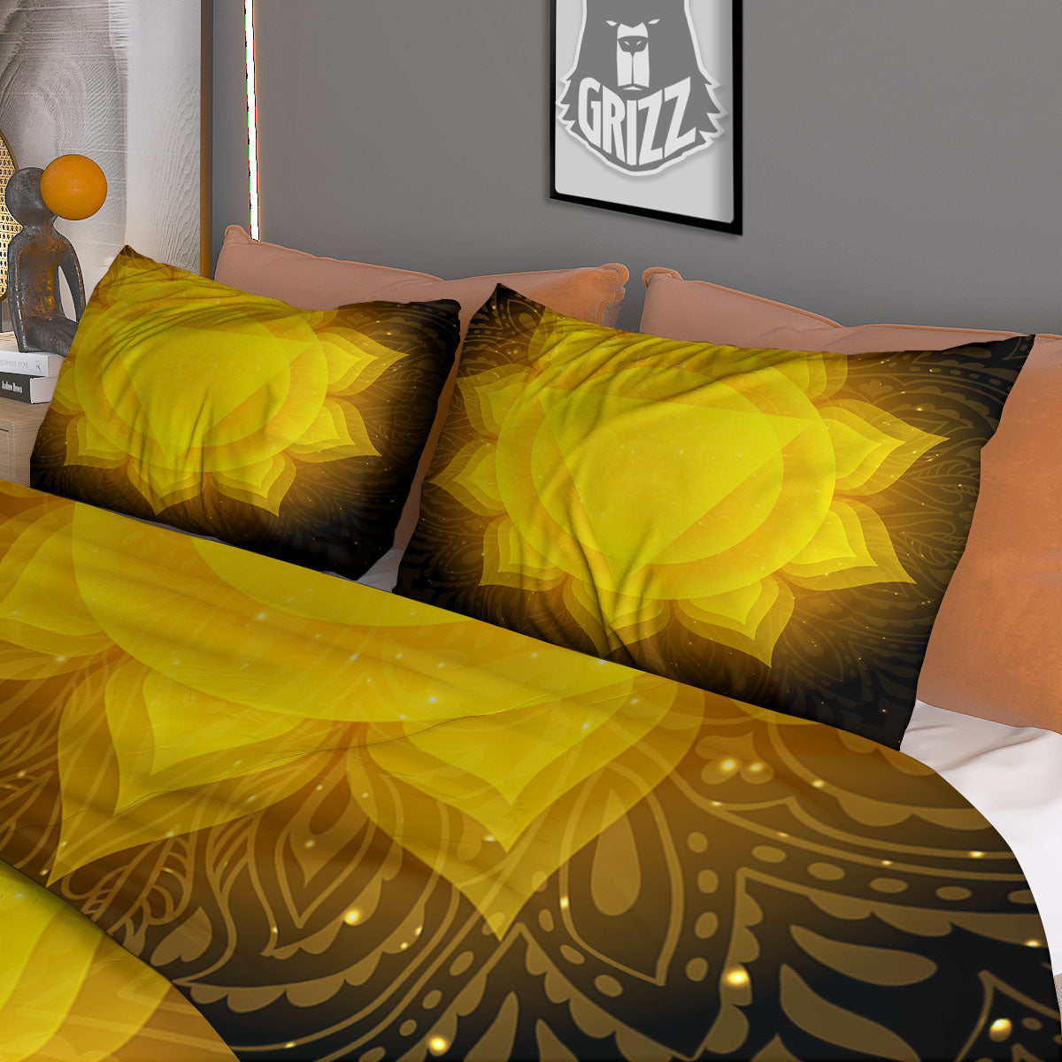Chakra Manipura Mandala Print Duvet Cover Bedding Set