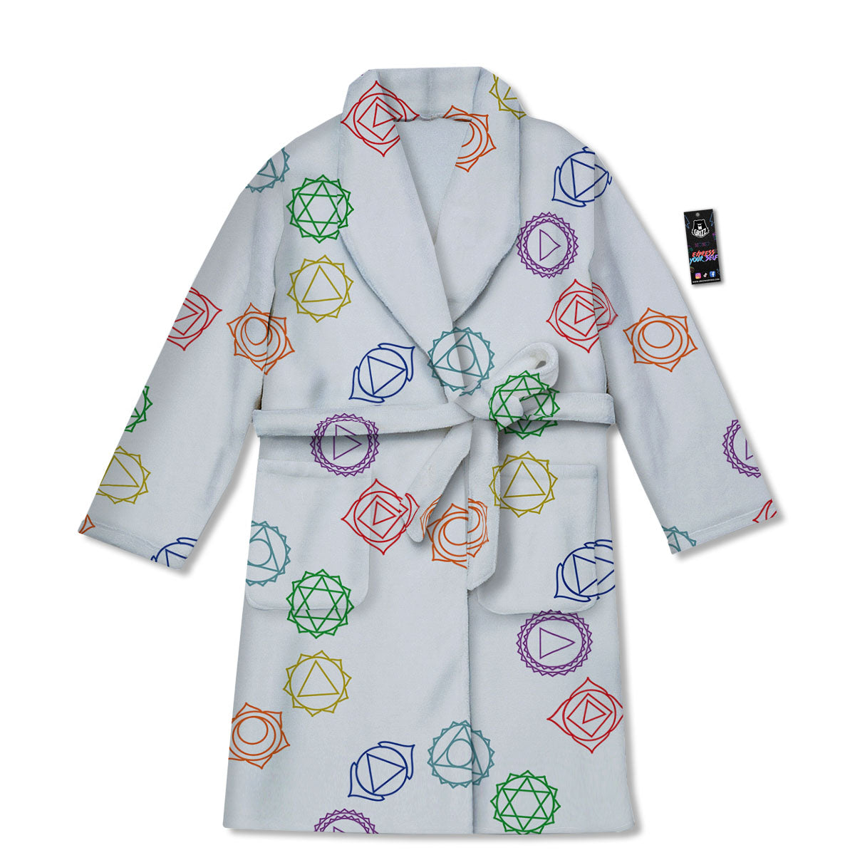 Chakra Manipura Print Pattern Bathrobe-grizzshop