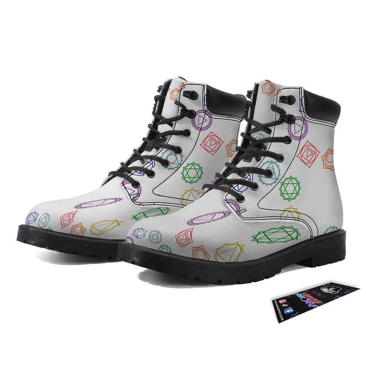 Chakra Manipura Print Pattern Boots-grizzshop