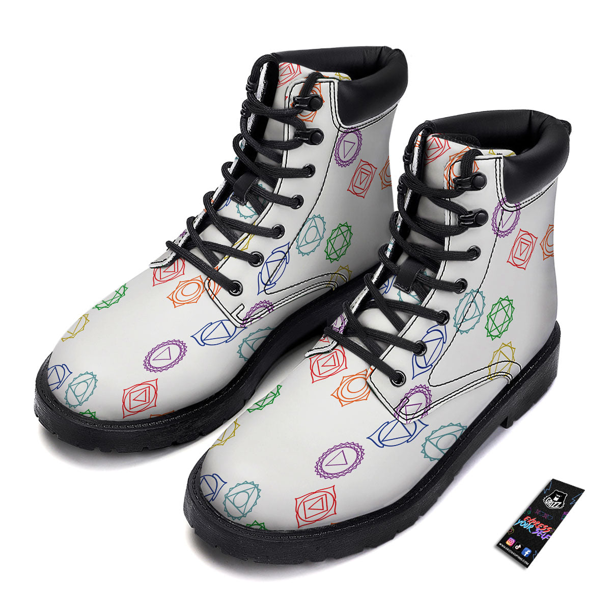 Chakra Manipura Print Pattern Boots-grizzshop