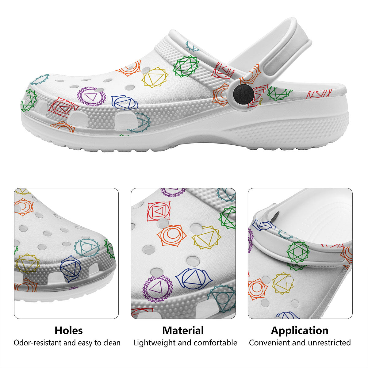 Chakra Manipura Print Pattern Clog-grizzshop