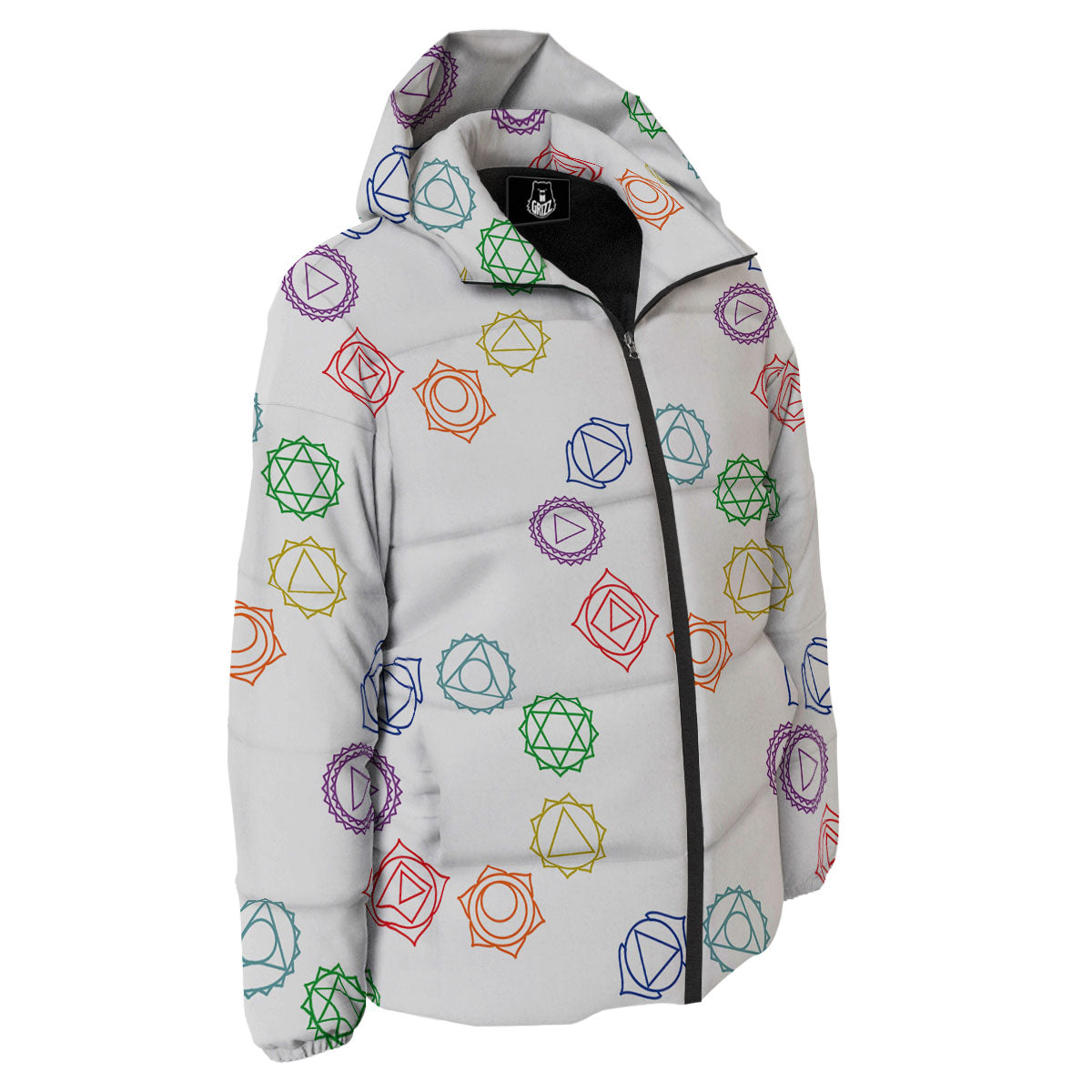 Chakra Manipura Print Pattern Down Jacket-grizzshop
