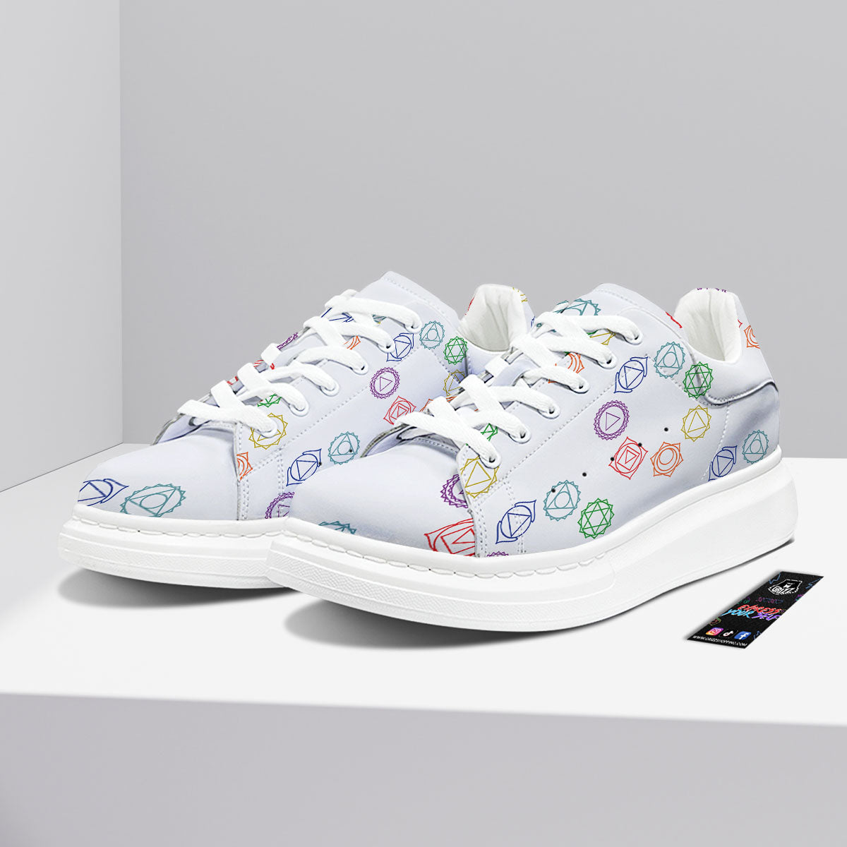 Chakra Manipura Print Pattern Platform Shoes-grizzshop