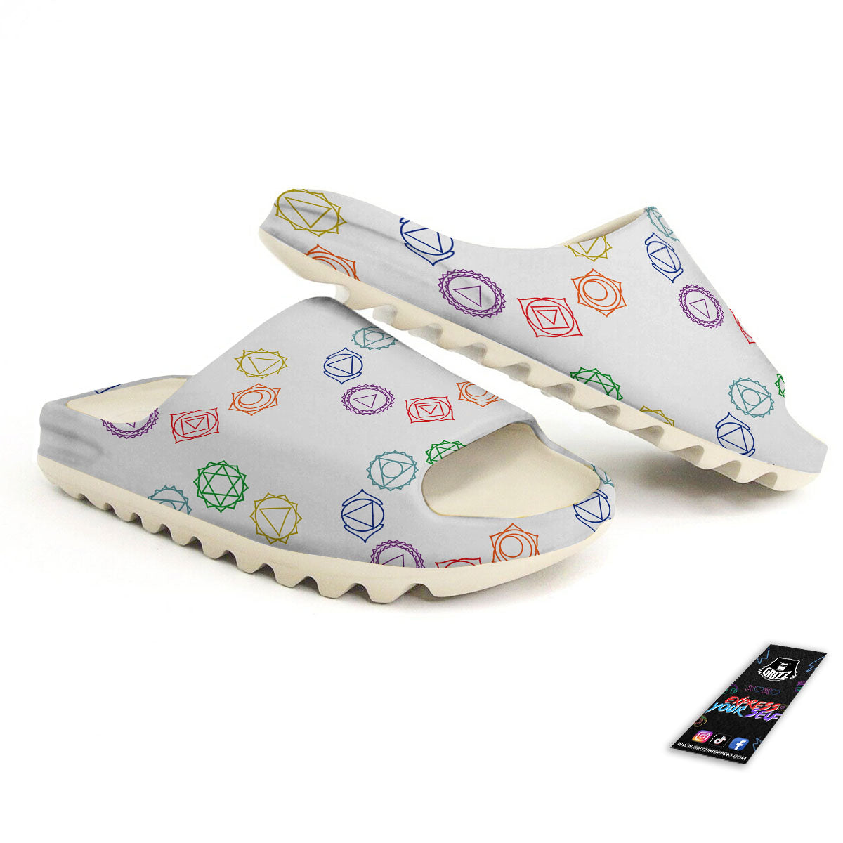 Chakra Manipura Print Pattern Sandals-grizzshop