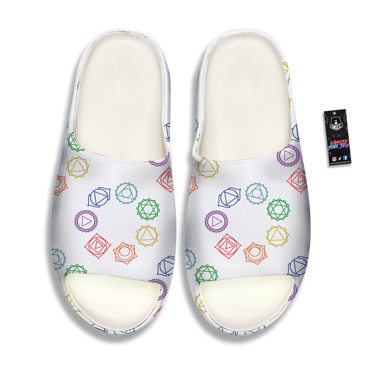 Chakra Manipura Print Pattern Sandals-grizzshop