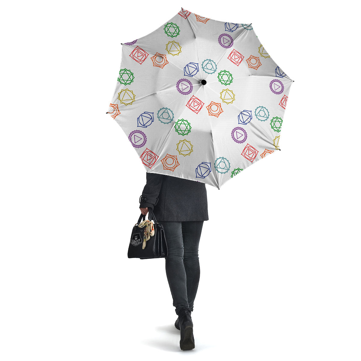 Chakra Manipura Print Pattern Umbrella-grizzshop