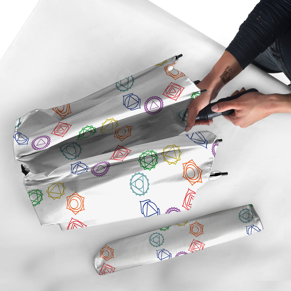 Chakra Manipura Print Pattern Umbrella-grizzshop