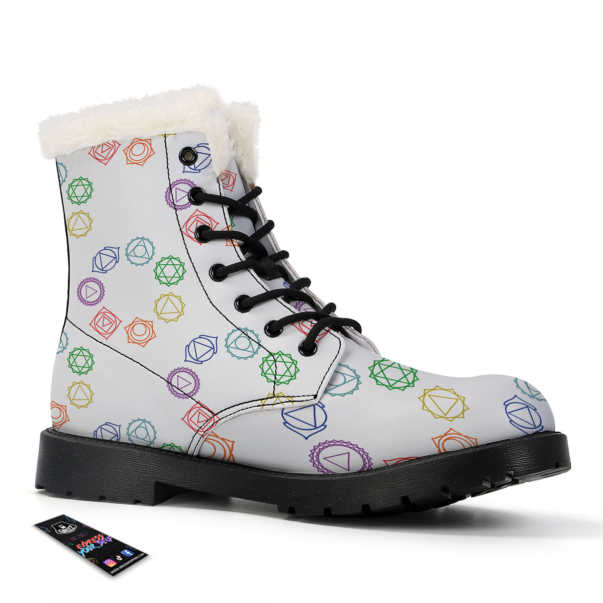 Chakra Manipura Print Pattern Winter Boots-grizzshop