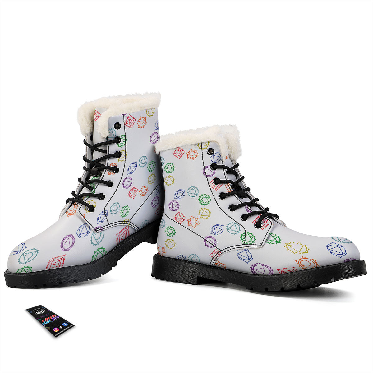 Chakra Manipura Print Pattern Winter Boots-grizzshop