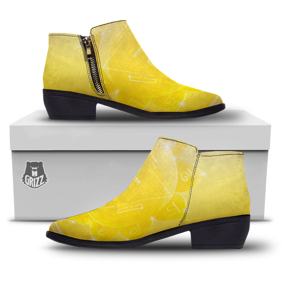 Chakra Manipura Spiritual Print Ankle Boots-grizzshop