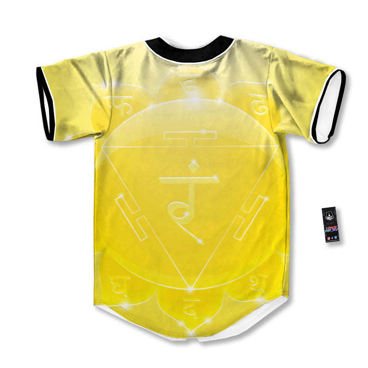 Chakra Manipura Spiritual Print Baseball Jersey-grizzshop