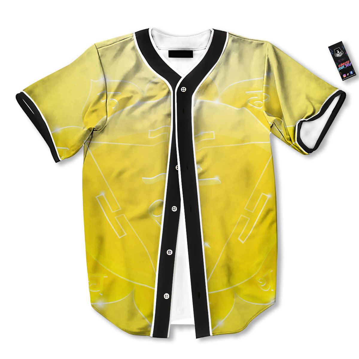 Chakra Manipura Spiritual Print Baseball Jersey-grizzshop