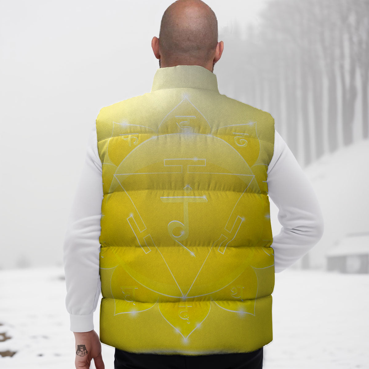 Chakra Manipura Spiritual Print Down Vest