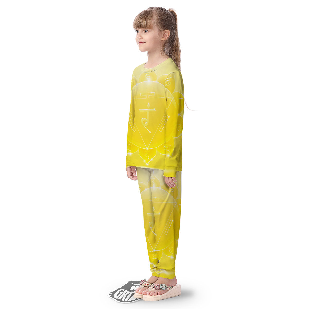 Chakra Manipura Spiritual Print Kid's Pajamas-grizzshop