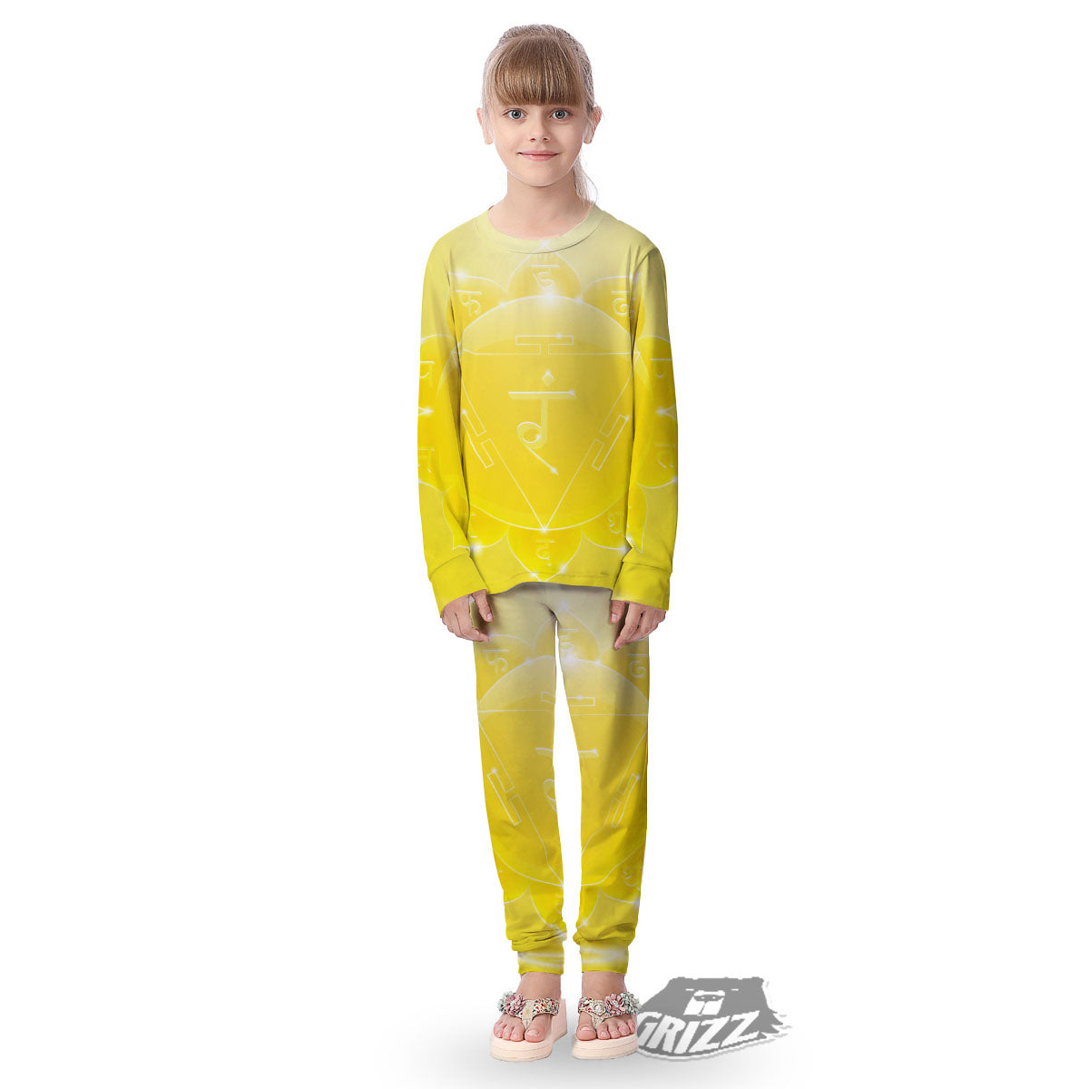 Chakra Manipura Spiritual Print Kid's Pajamas-grizzshop