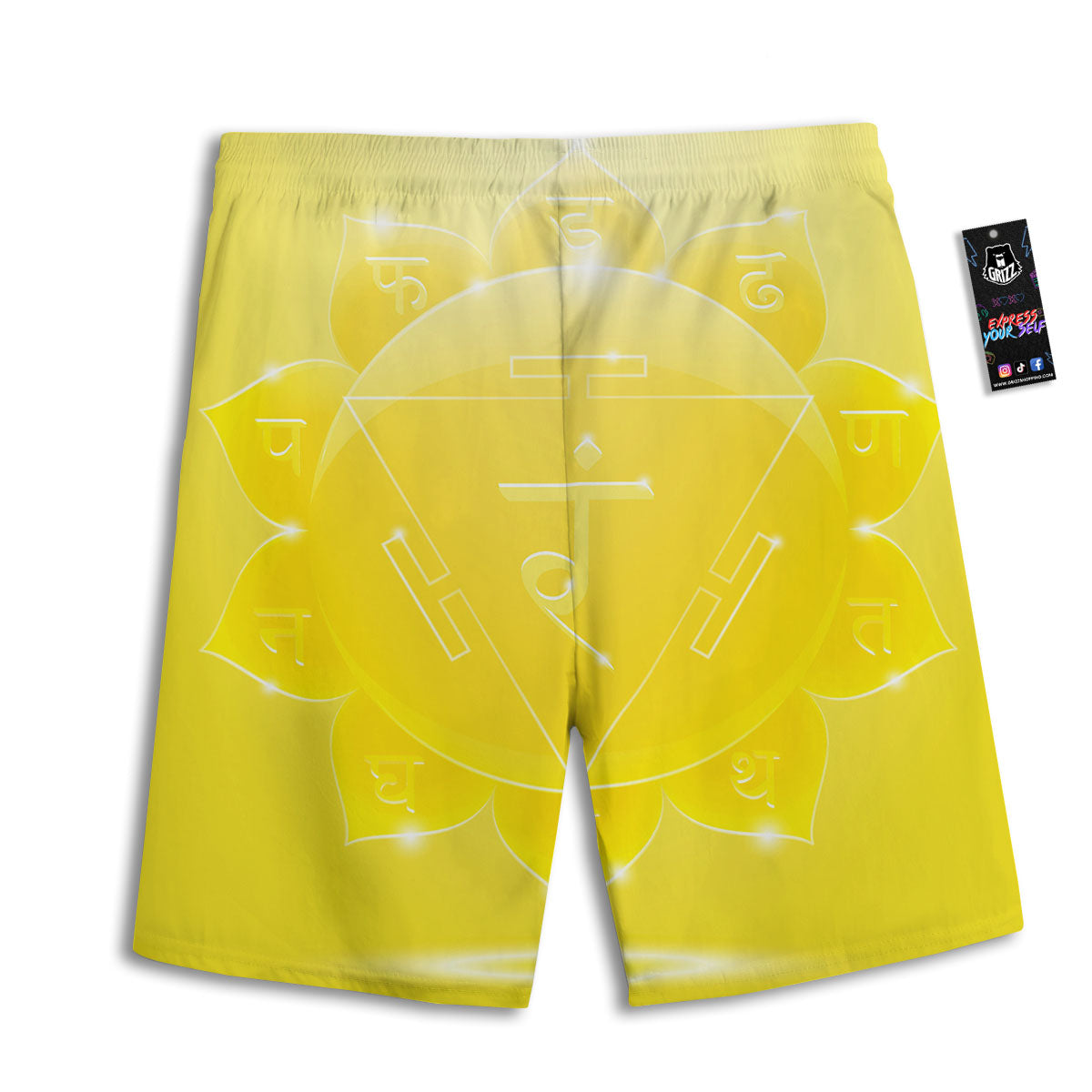 Chakra Manipura Spiritual Print Men's Athletic Shorts