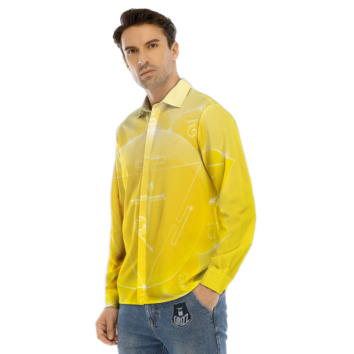 Chakra Manipura Spiritual Print Men's Dress Shirts-grizzshop