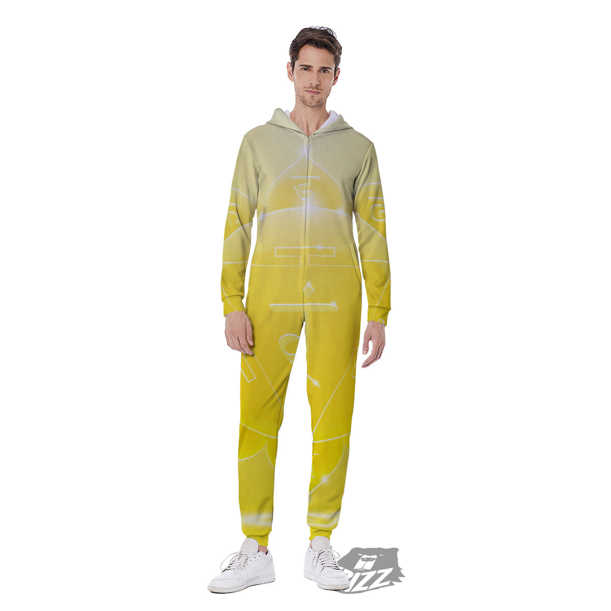Chakra Manipura Spiritual Print Men's Jumpsuit-grizzshop