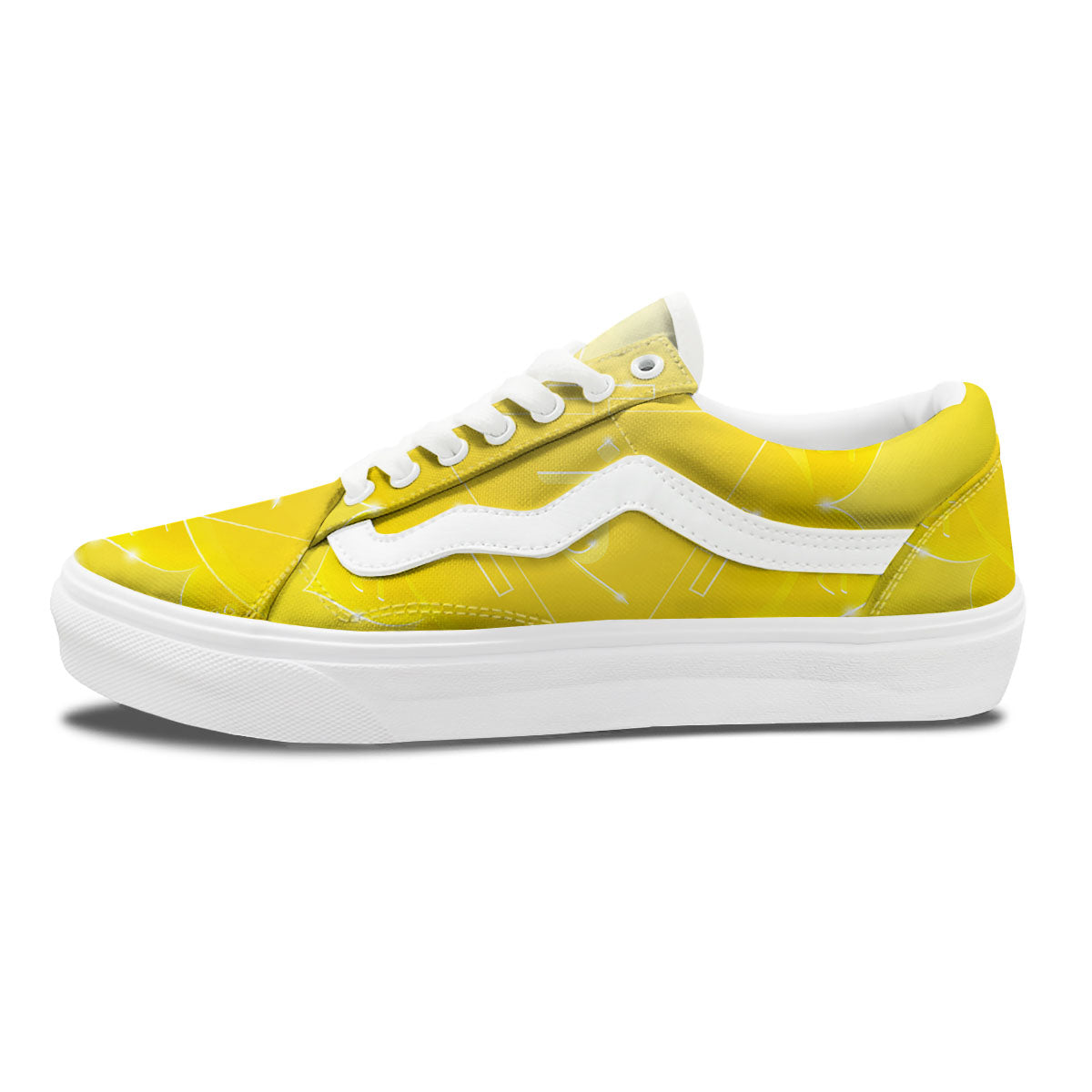 Chakra Manipura Spiritual Print Skate Shoes-grizzshop