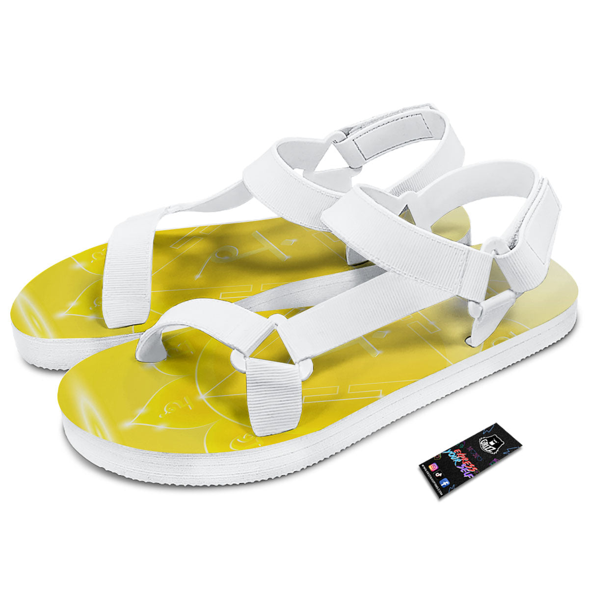Chakra Manipura Spiritual Print White Open Toe Sandals-grizzshop