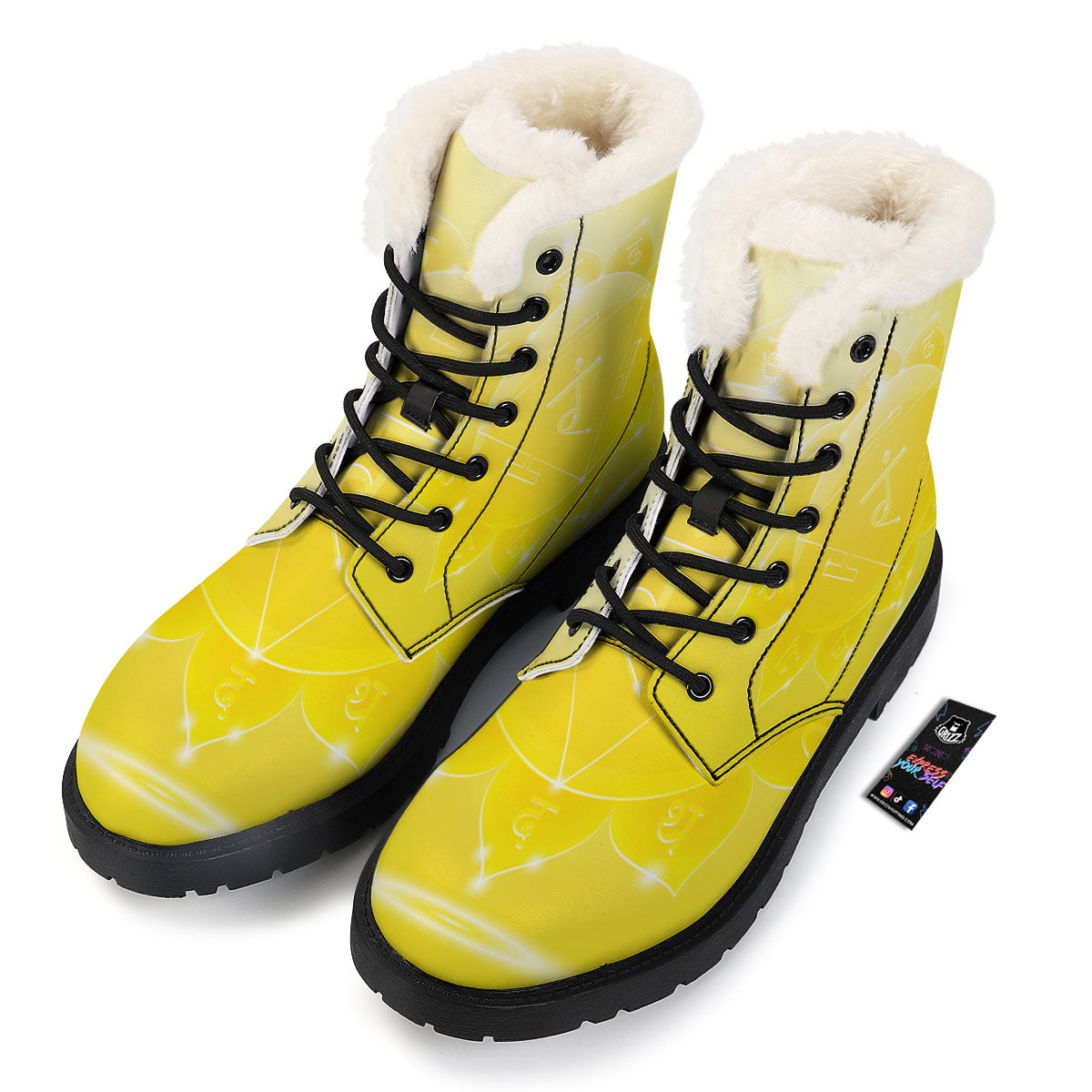 Chakra Manipura Spiritual Print Winter Boots-grizzshop