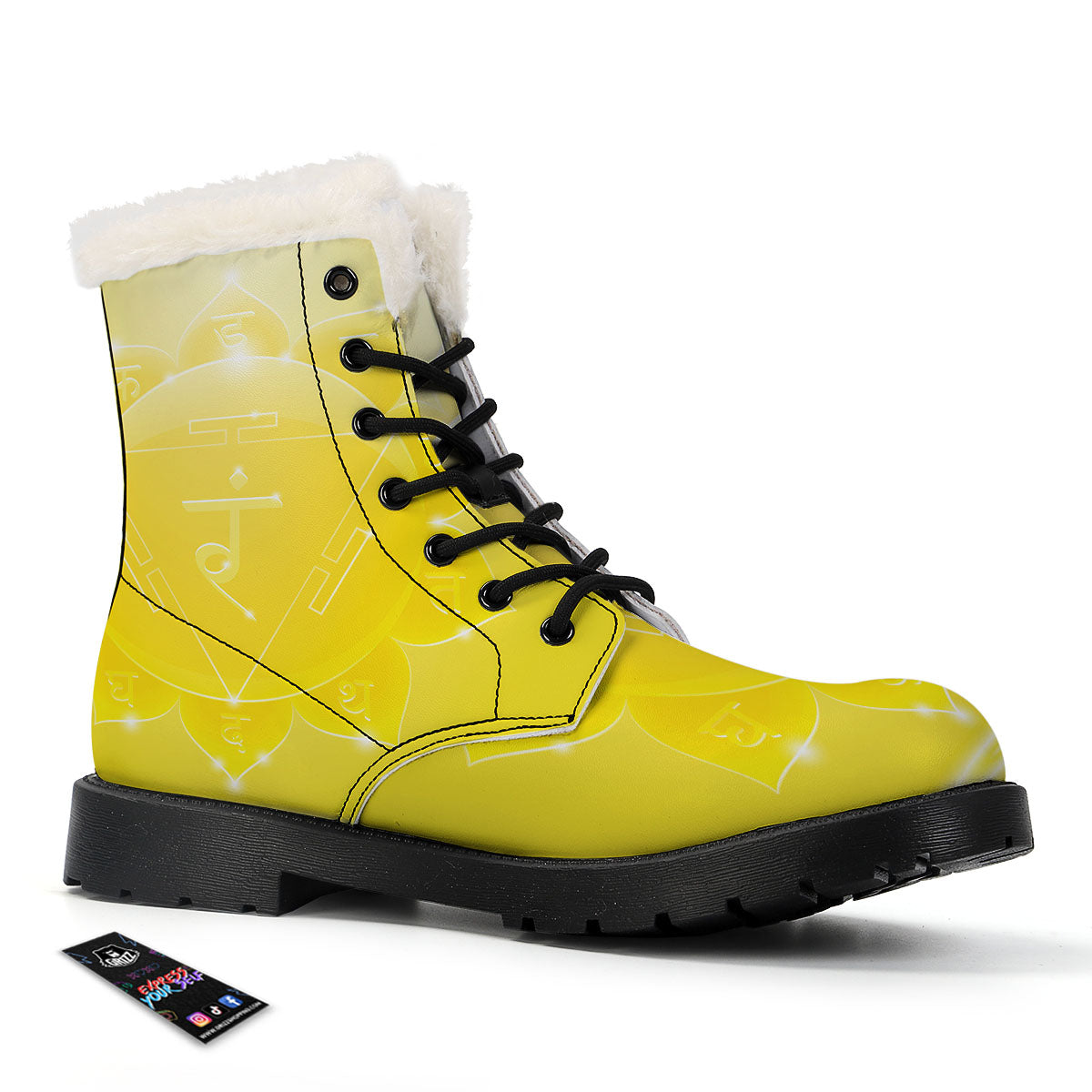 Chakra Manipura Spiritual Print Winter Boots-grizzshop