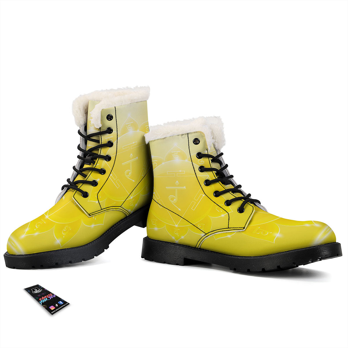 Chakra Manipura Spiritual Print Winter Boots-grizzshop