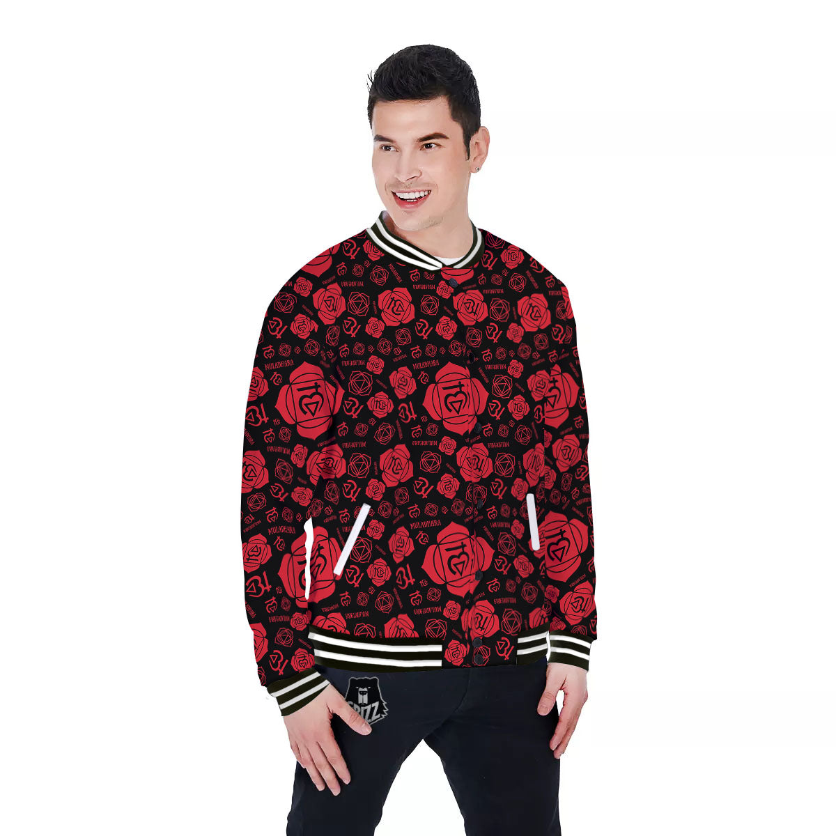 Chakra Muladhara Chakra Pattern Baseball Jacket-grizzshop