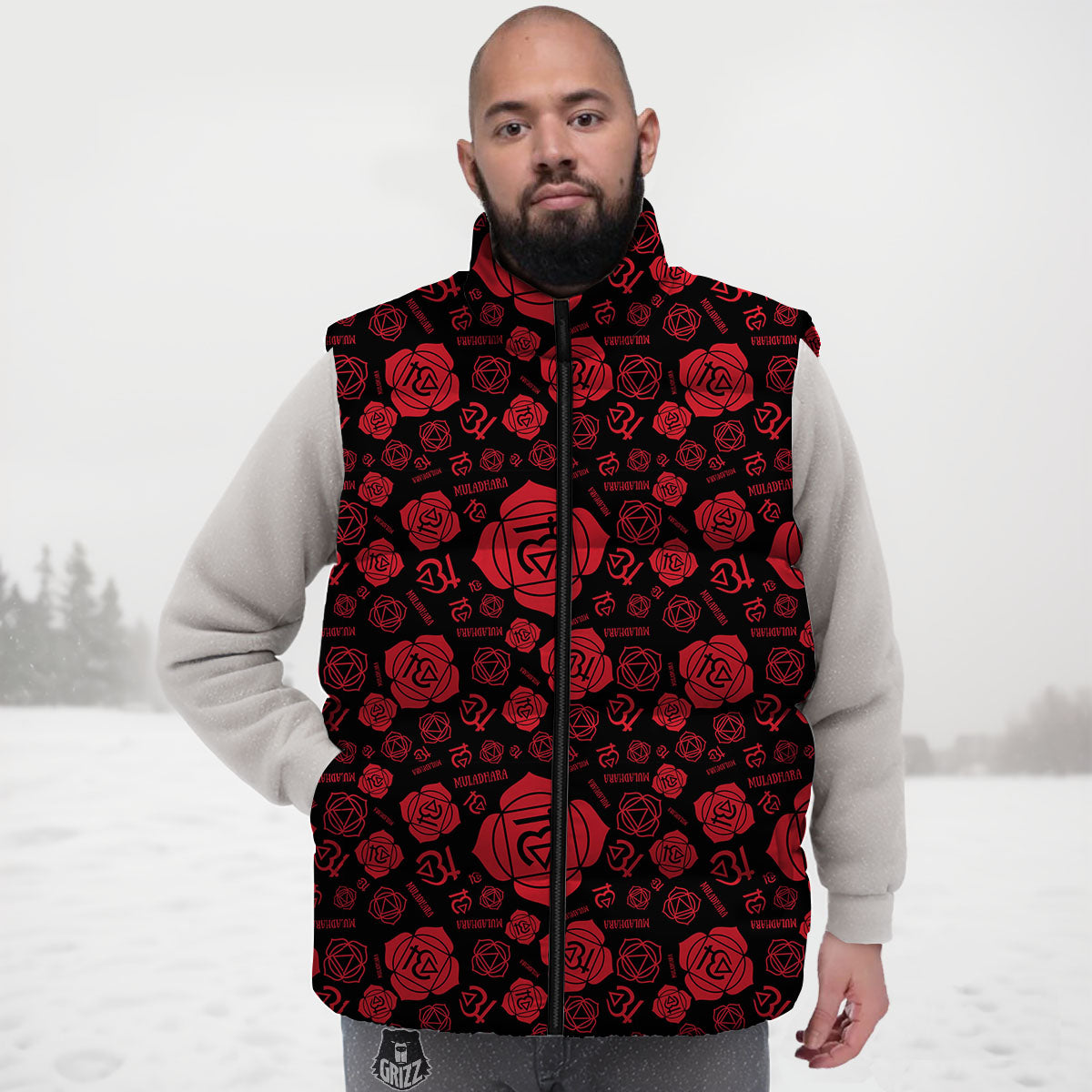 Chakra Muladhara Chakra Pattern Down Vest