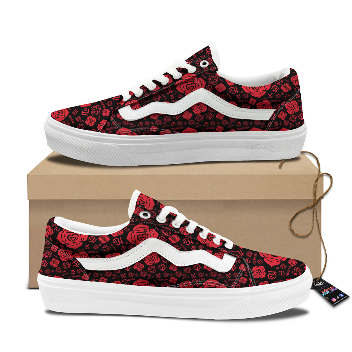 Chakra Muladhara Chakra Pattern Skate Shoes-grizzshop