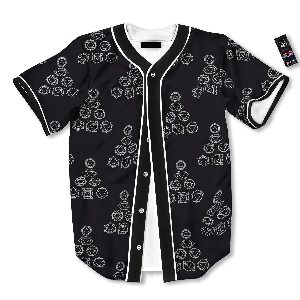 Chakra Sahasrara Print Pattern Baseball Jersey-grizzshop
