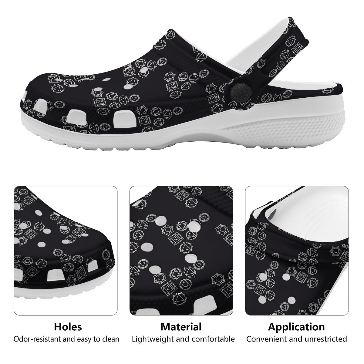 Chakra Sahasrara Print Pattern Clog-grizzshop
