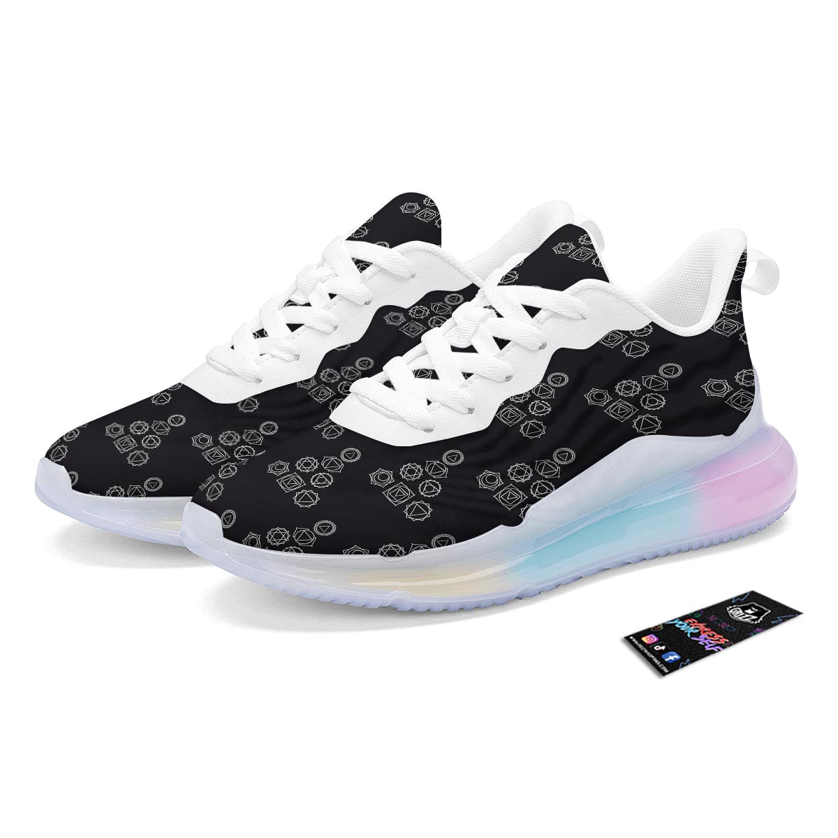 Chakra Sahasrara Print Pattern Running Sneakers-grizzshop