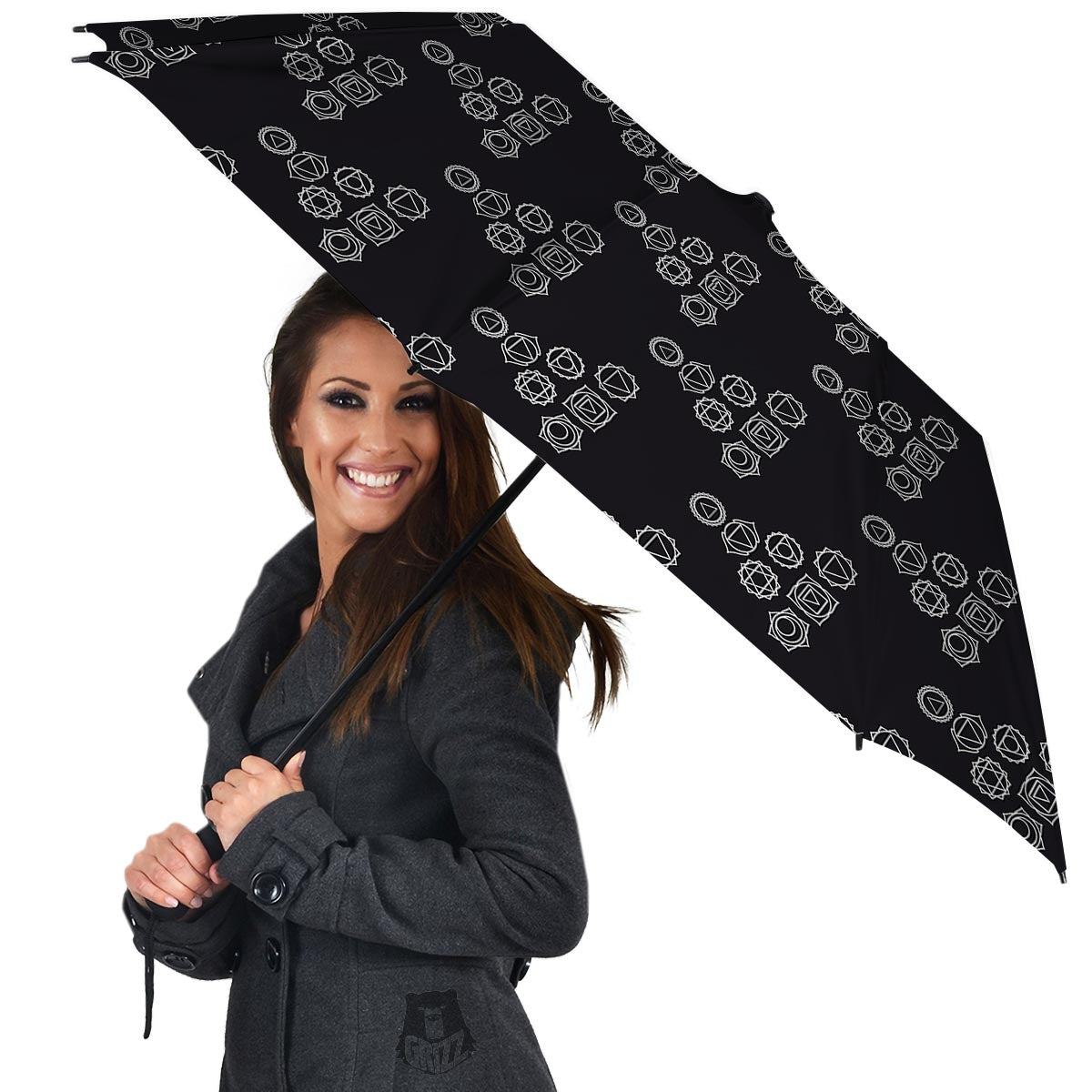 Chakra Sahasrara Print Pattern Umbrella-grizzshop