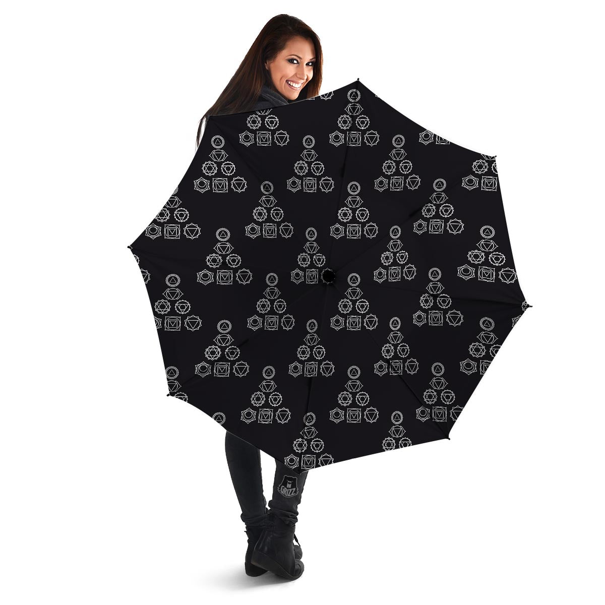 Chakra Sahasrara Print Pattern Umbrella-grizzshop