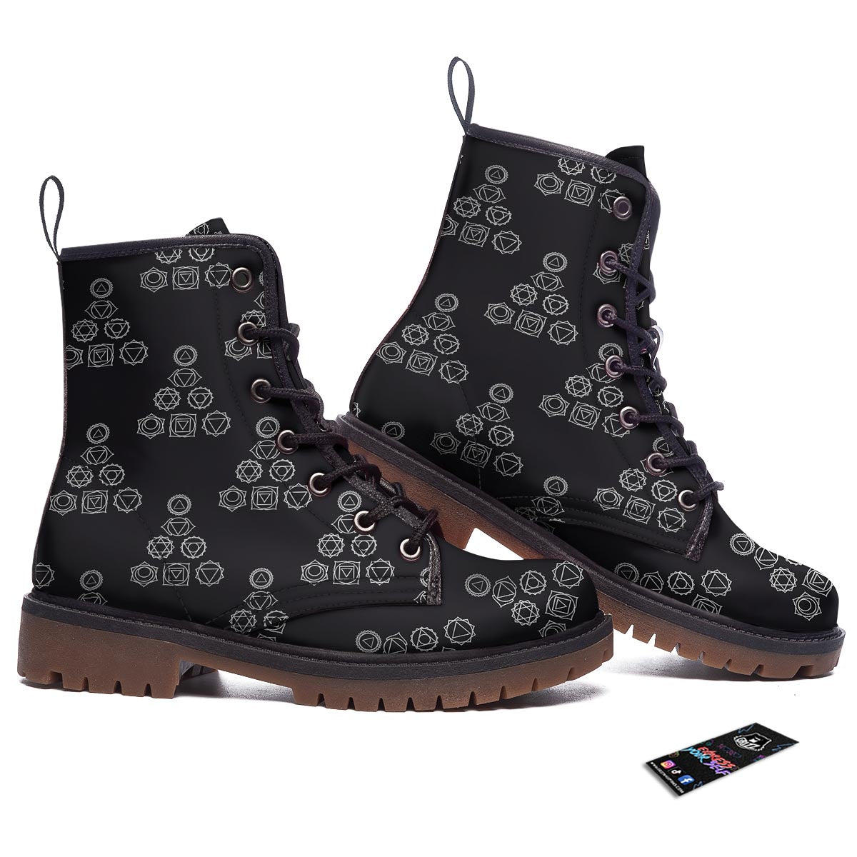 Chakra Sahasrara Print Pattern Work Boots-grizzshop
