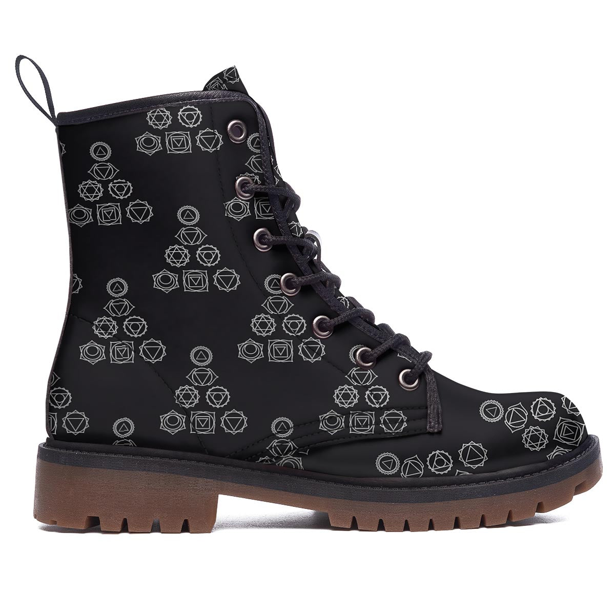 Chakra Sahasrara Print Pattern Work Boots-grizzshop