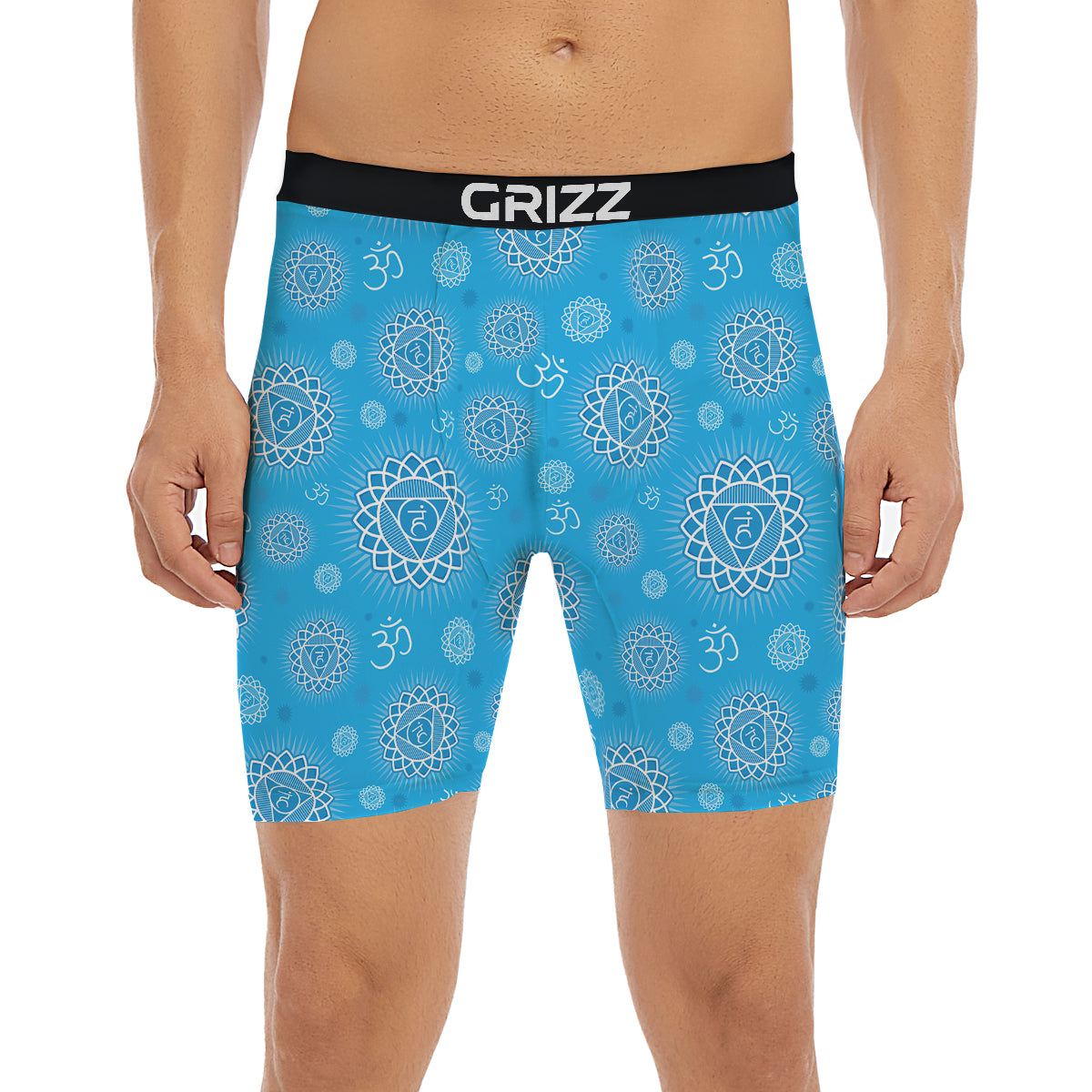 Chakra Vishuddha Print Pattern Boxer Briefs-grizzshop