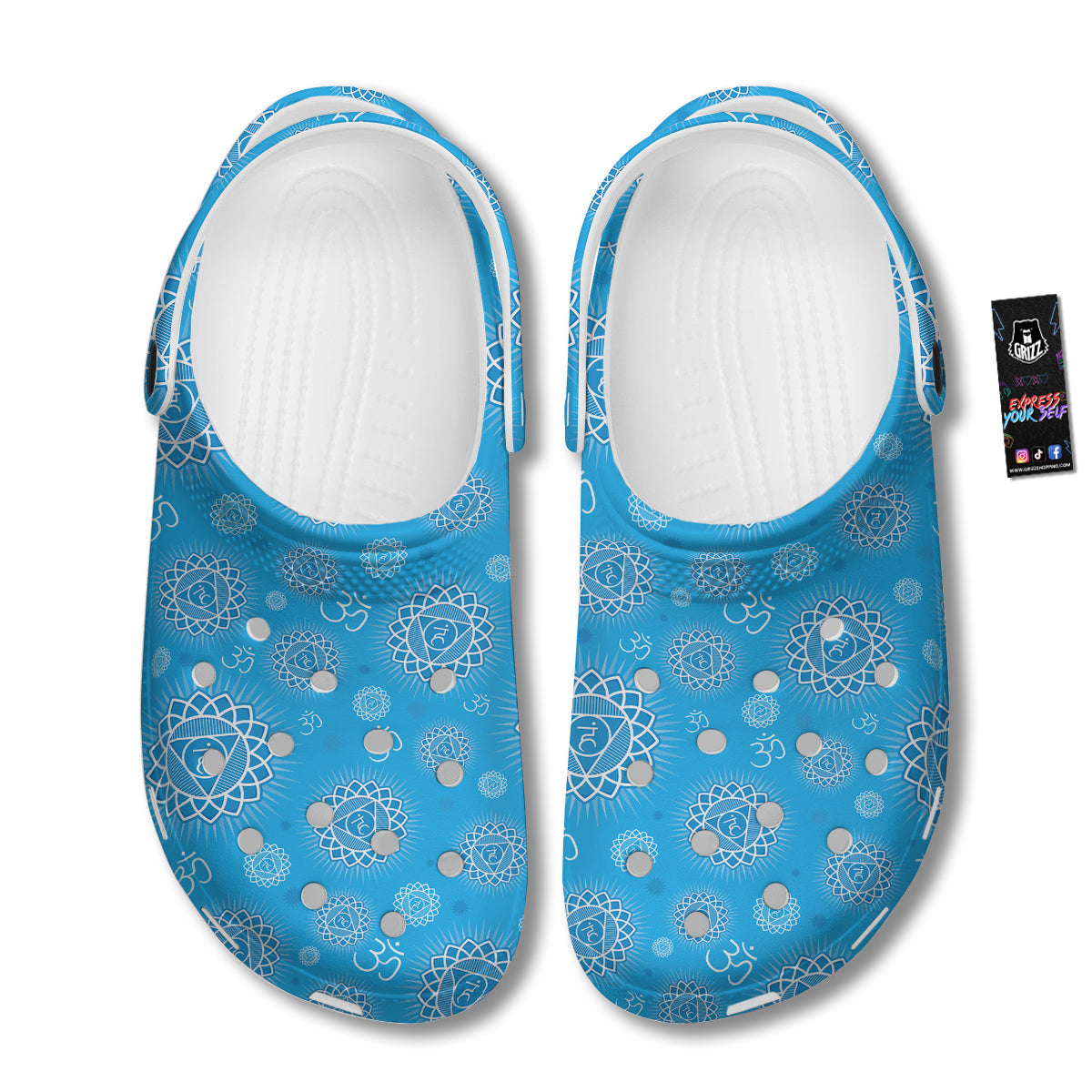 Chakra Vishuddha Print Pattern Clog-grizzshop