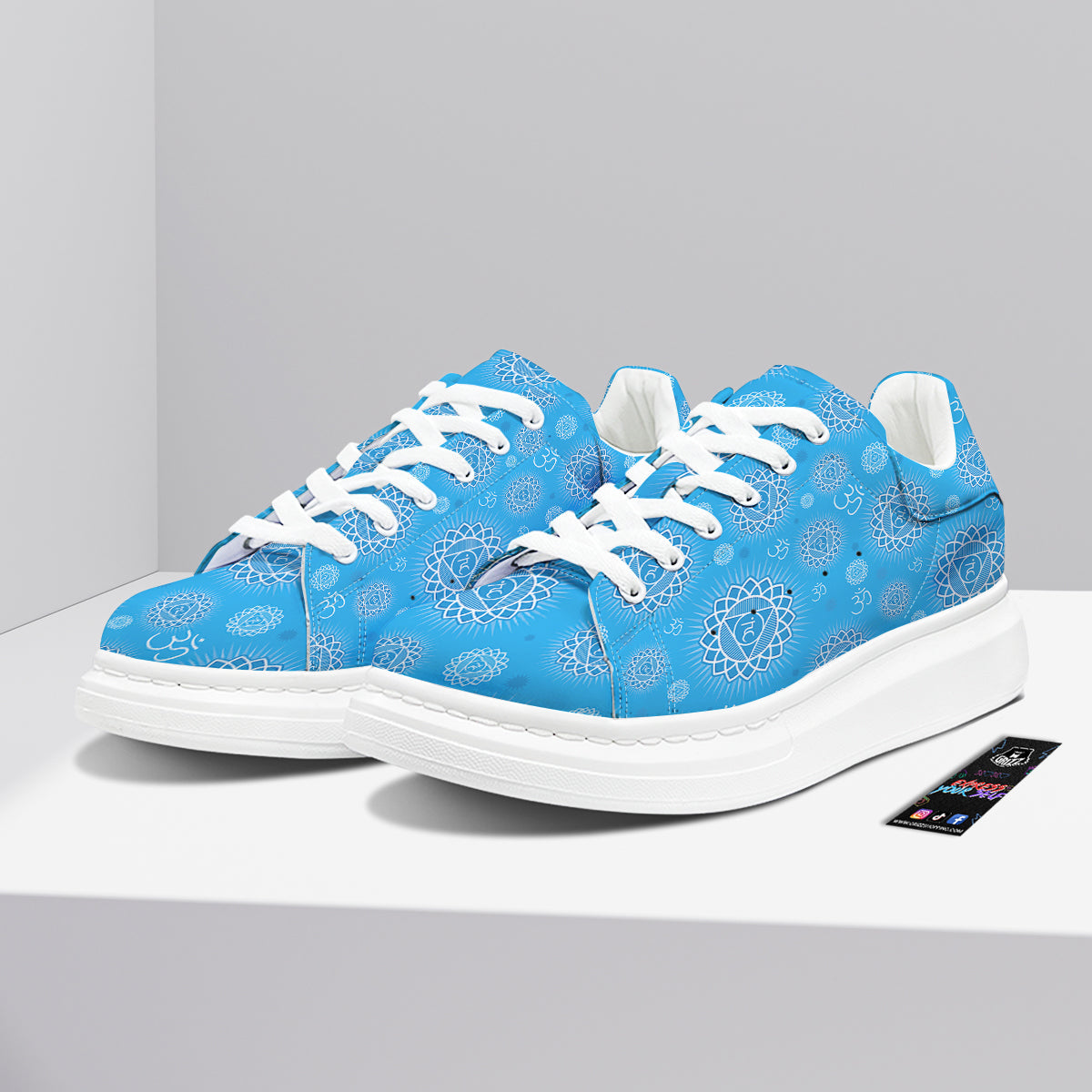 Chakra Vishuddha Print Pattern Platform Shoes-grizzshop