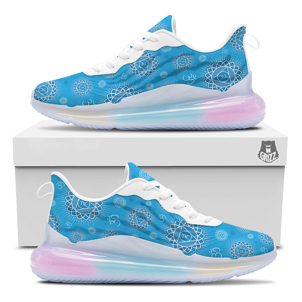 Chakra Vishuddha Print Pattern Running Sneakers-grizzshop