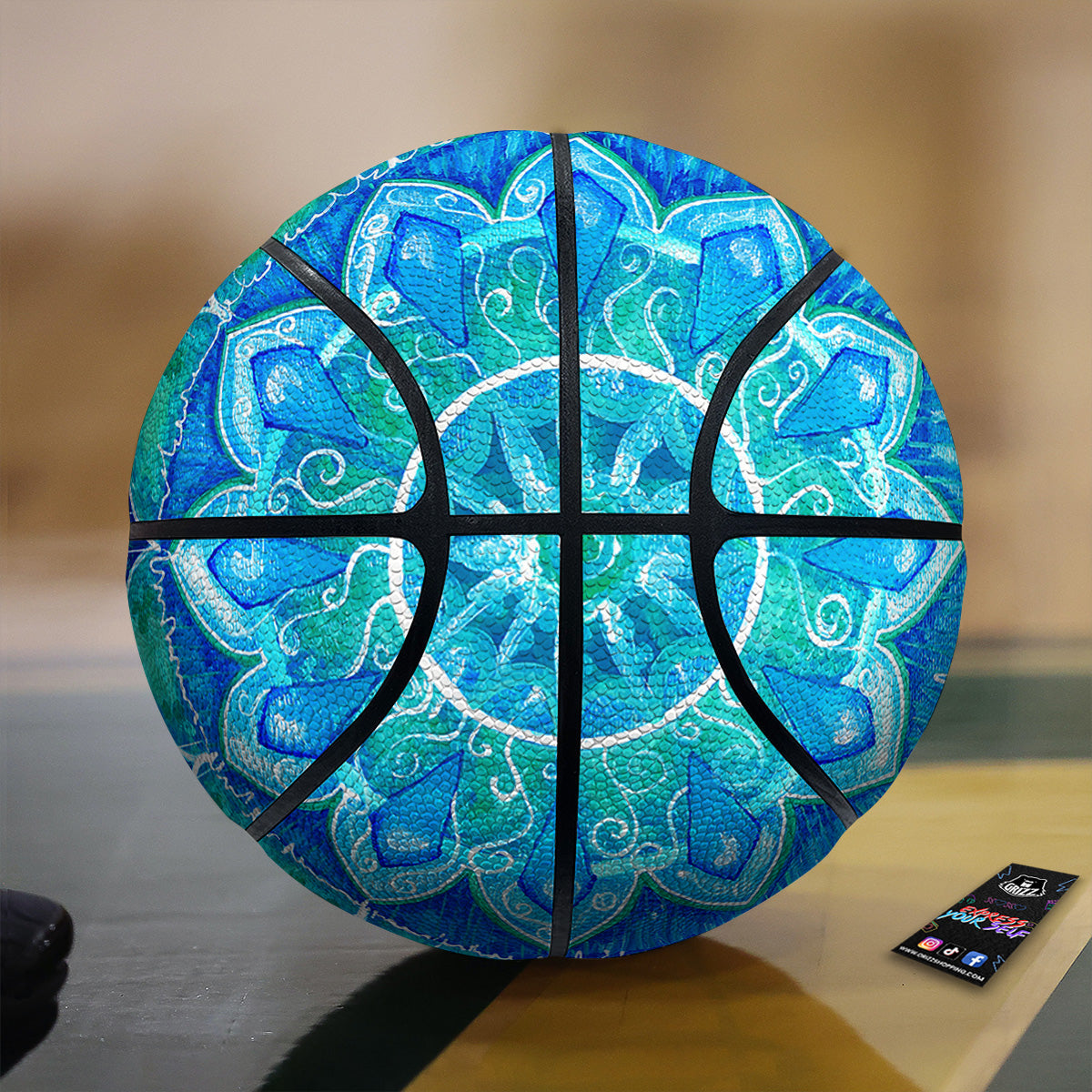 Chakra Mandala Blue Vishuddha Print Basketball