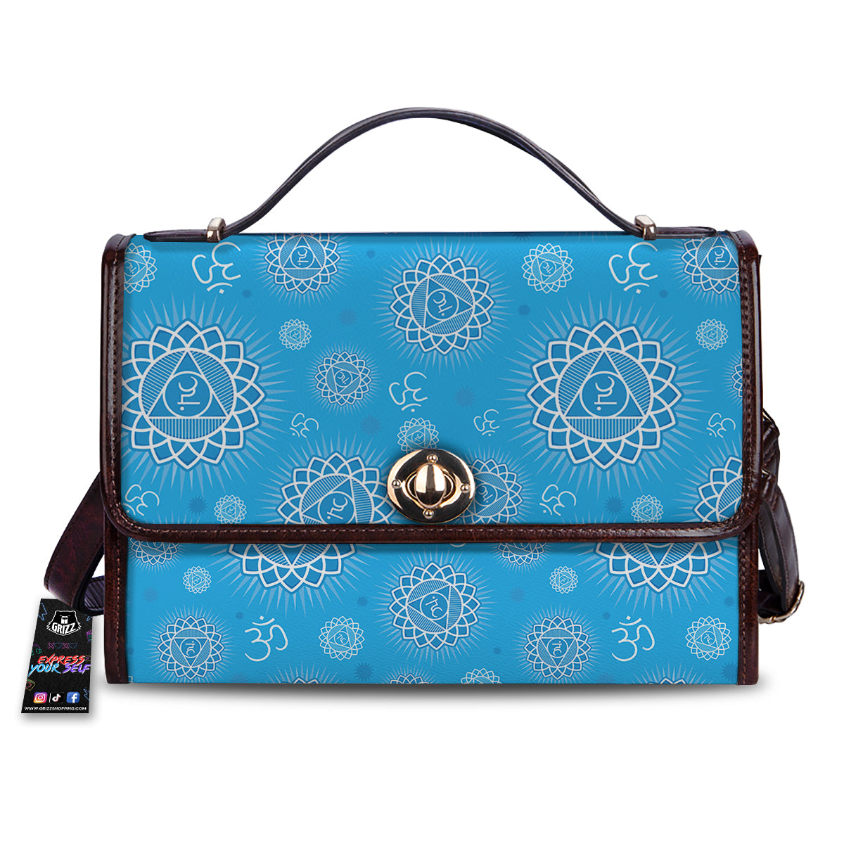 Chakra Vishuddha Print Pattern Women's Satchel Bag