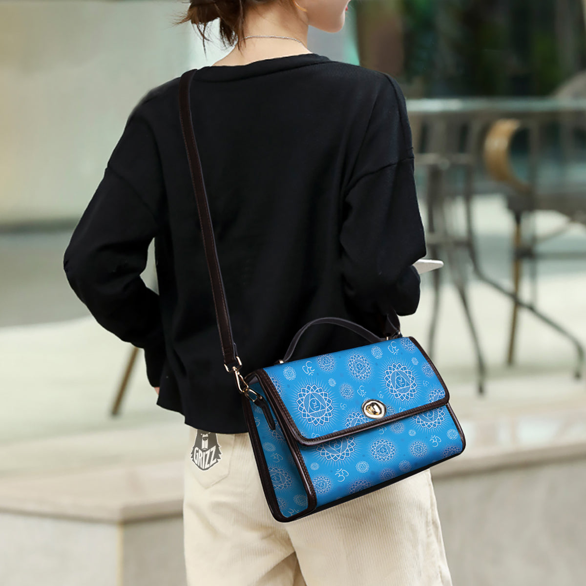 Chakra Vishuddha Print Pattern Women's Satchel Bag