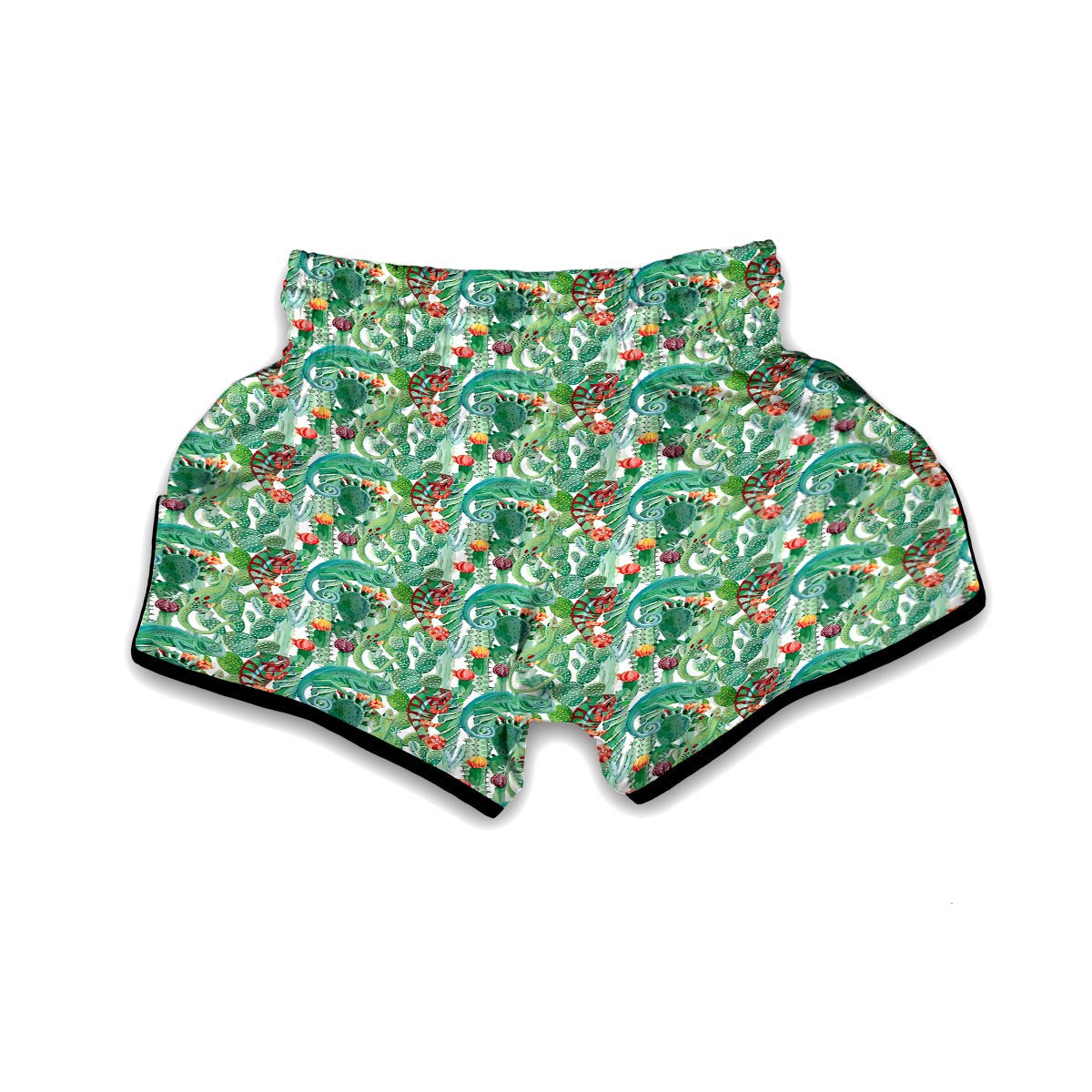 Chameleon And Cactus Muay Thai Boxing Shorts-grizzshop