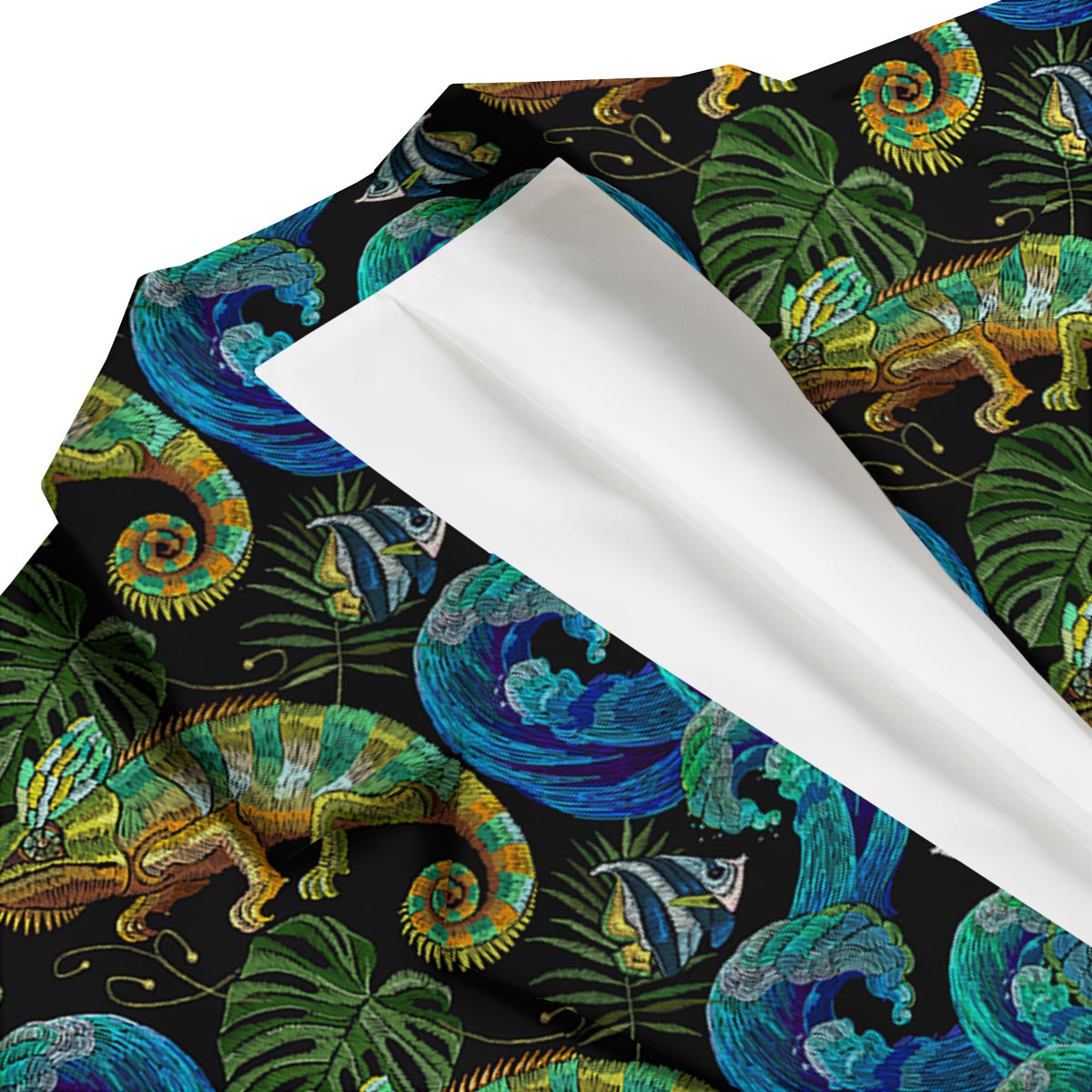 Chameleon Pattern Print Men's Blazer-grizzshop