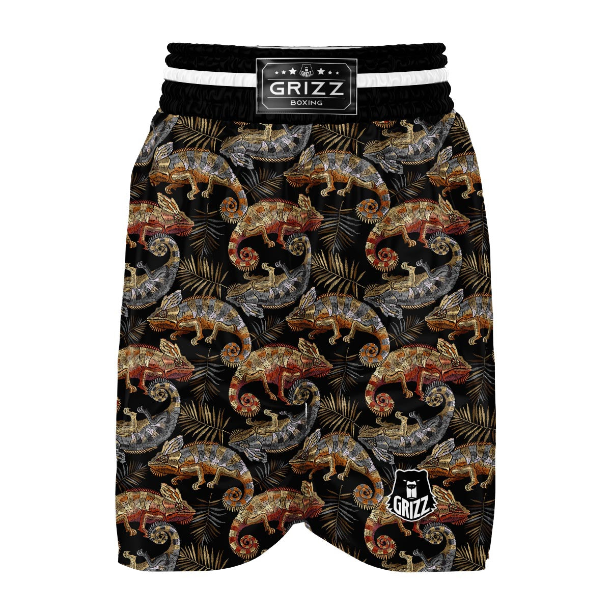 Chameleon Print Pattern Boxing Shorts-grizzshop