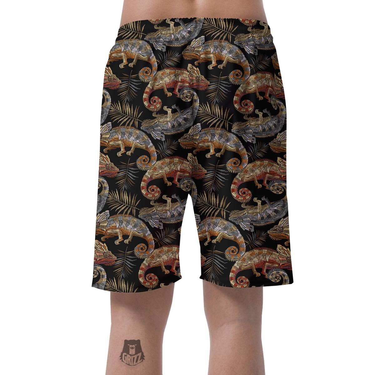 Chameleon Print Pattern Men's Shorts-grizzshop